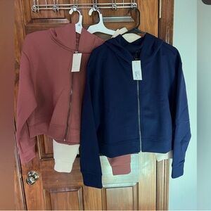 Set of 3 - Rust, Purple and Cream - Hooded Hoodies